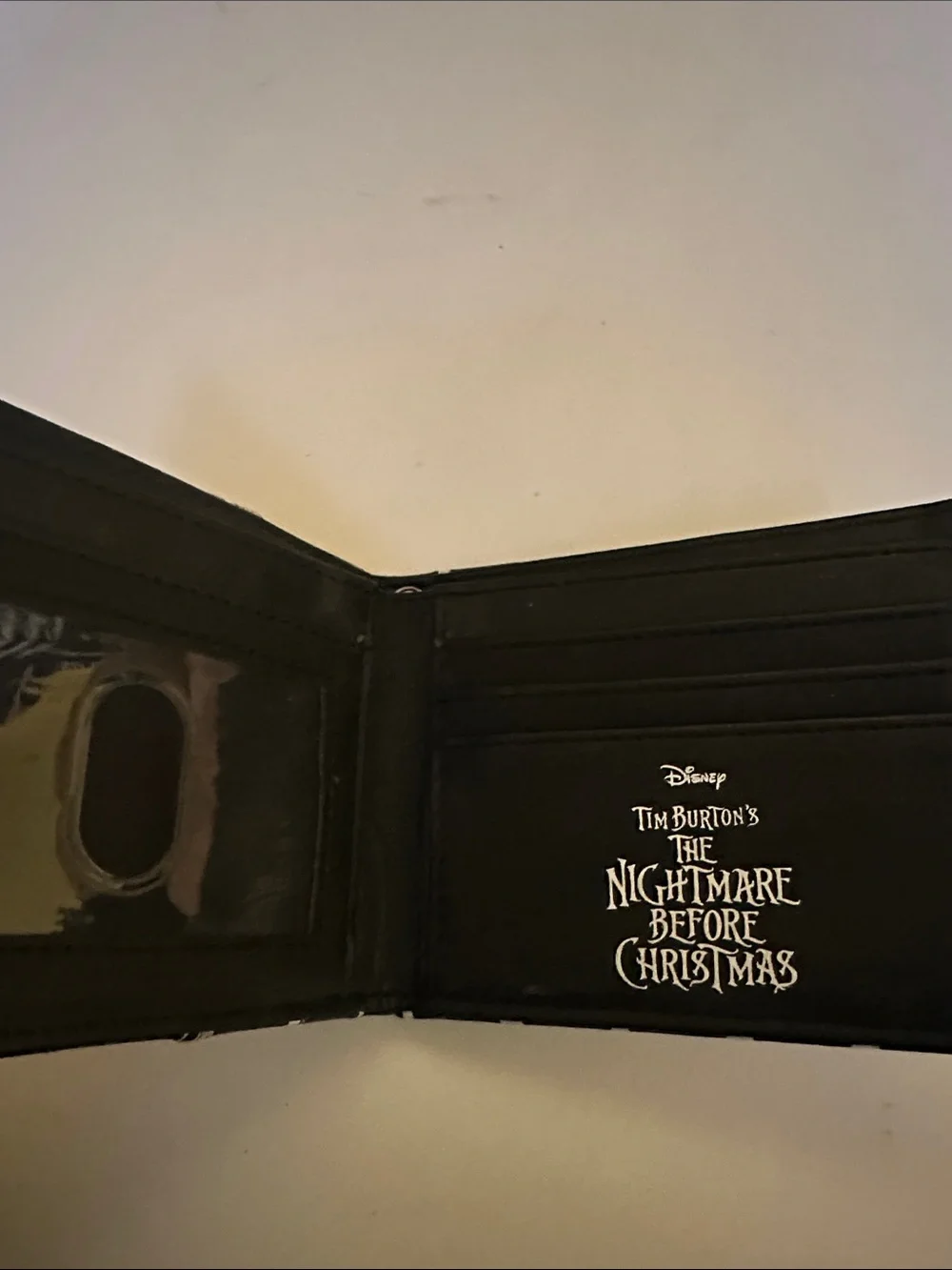 Disney The Nightmare Before Christmas Black Wallet with White Logo Interior